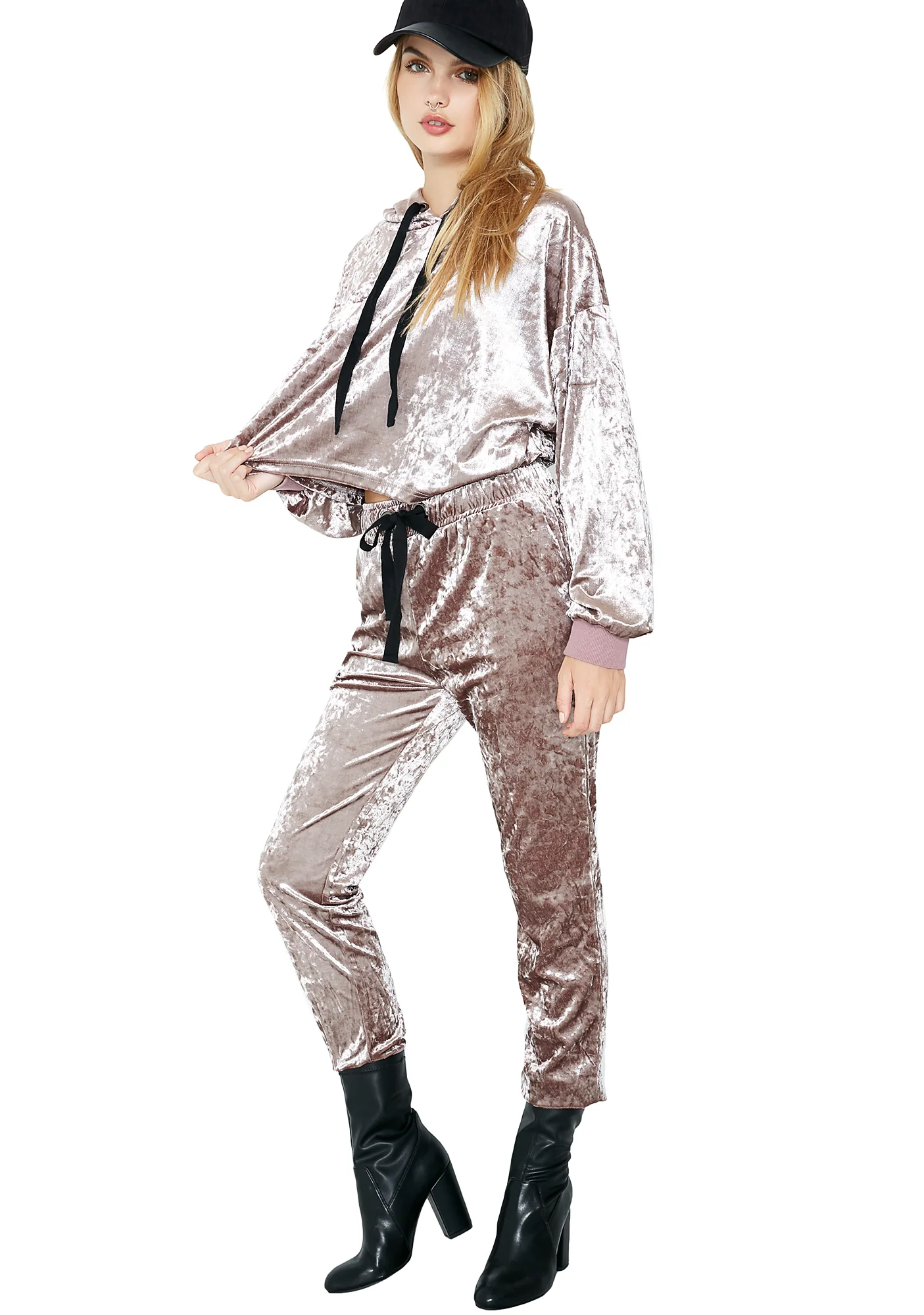 Crushed It Velvet Joggers - Image 5