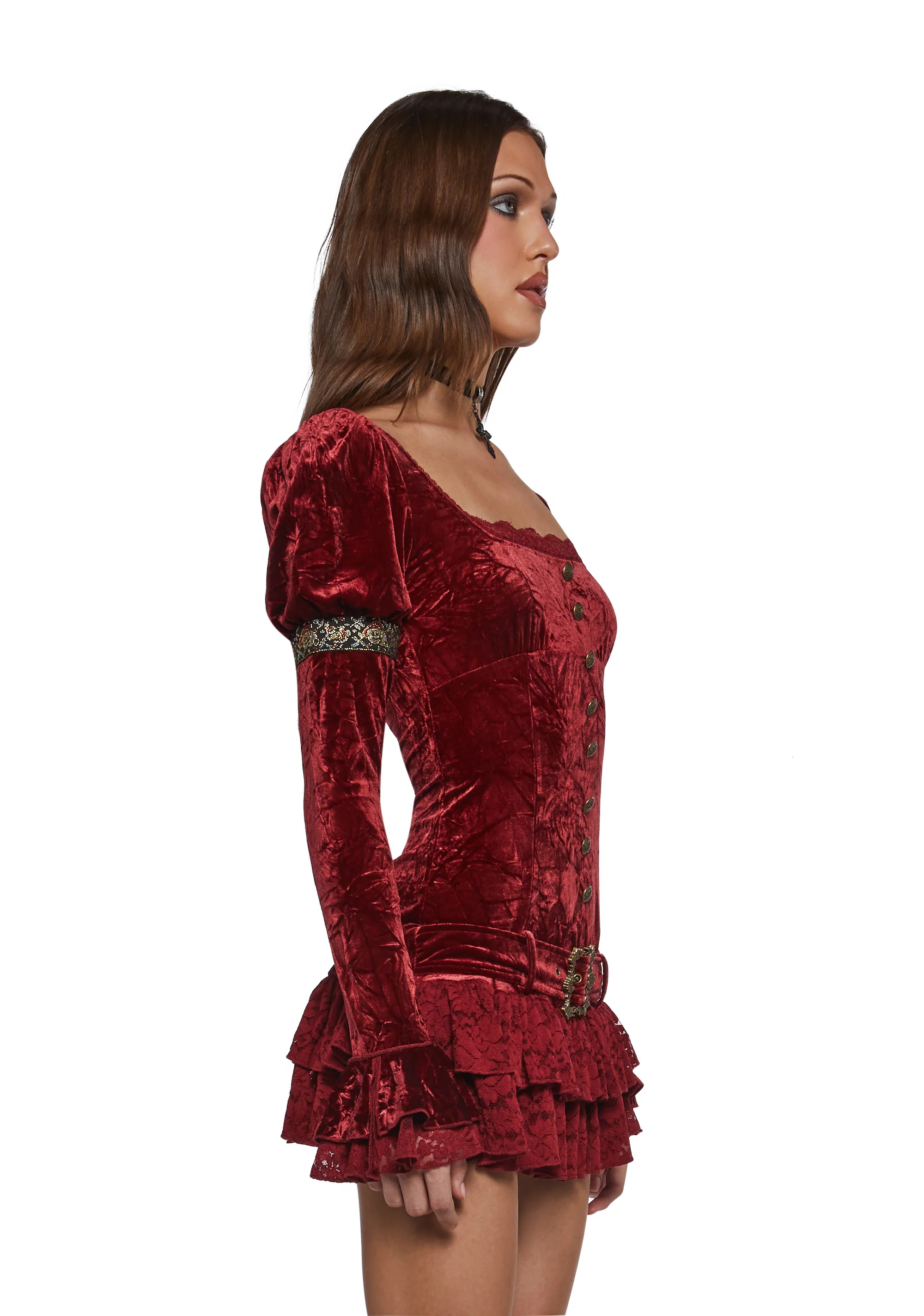 Crushed Velvet Mini Dress - Image 3