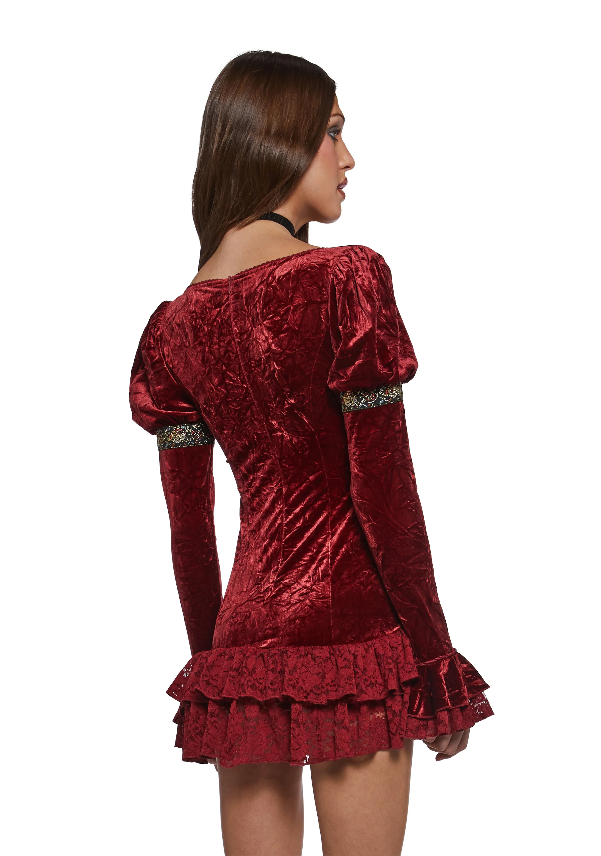 Crushed Velvet Mini Dress - Image 4