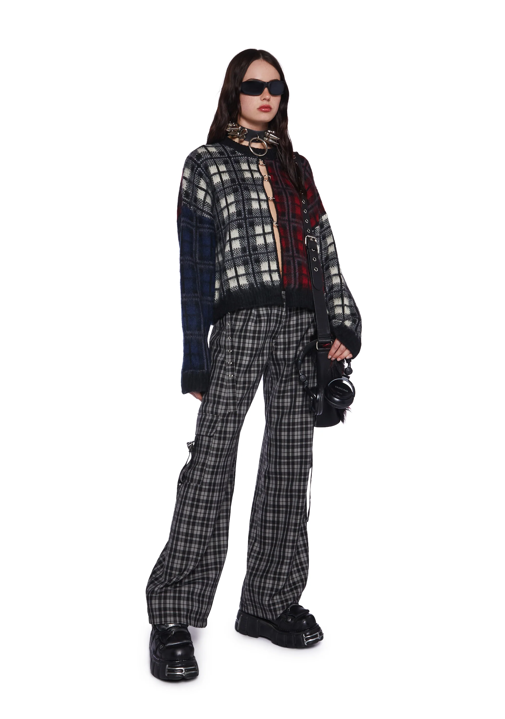 Crux Spliced Checked Knit Sweater - Image 2