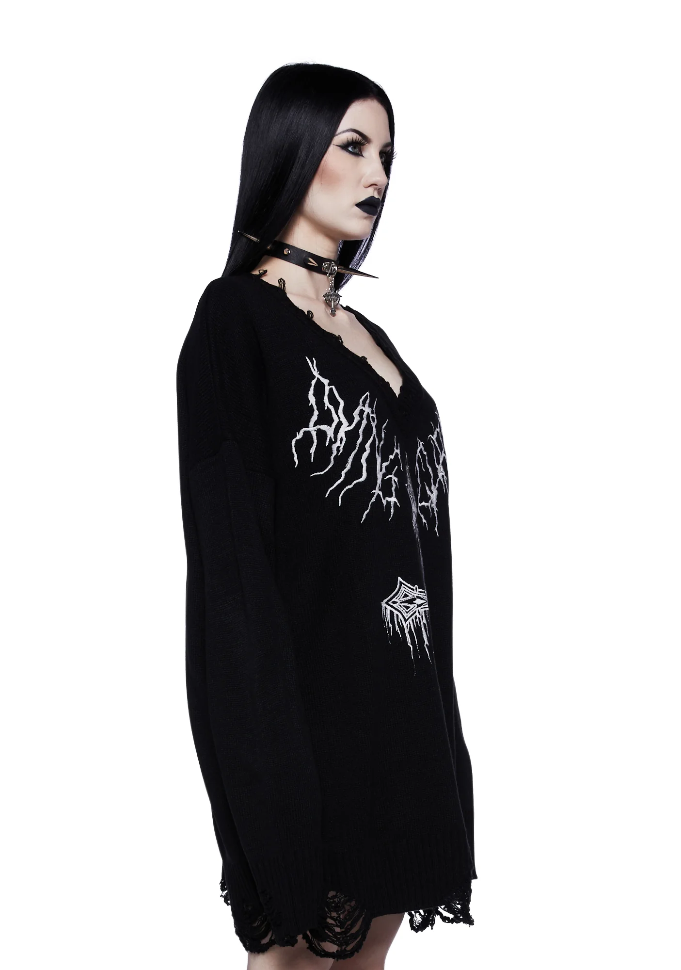 Cryptic Cathedral Distressed Sweater - Image 3