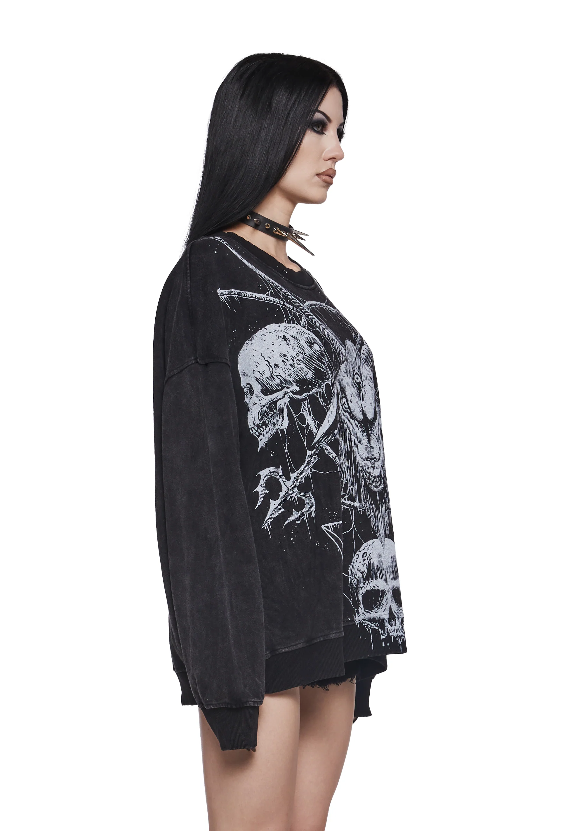 Cryptic Messages Oversized Sweatshirt - Image 3