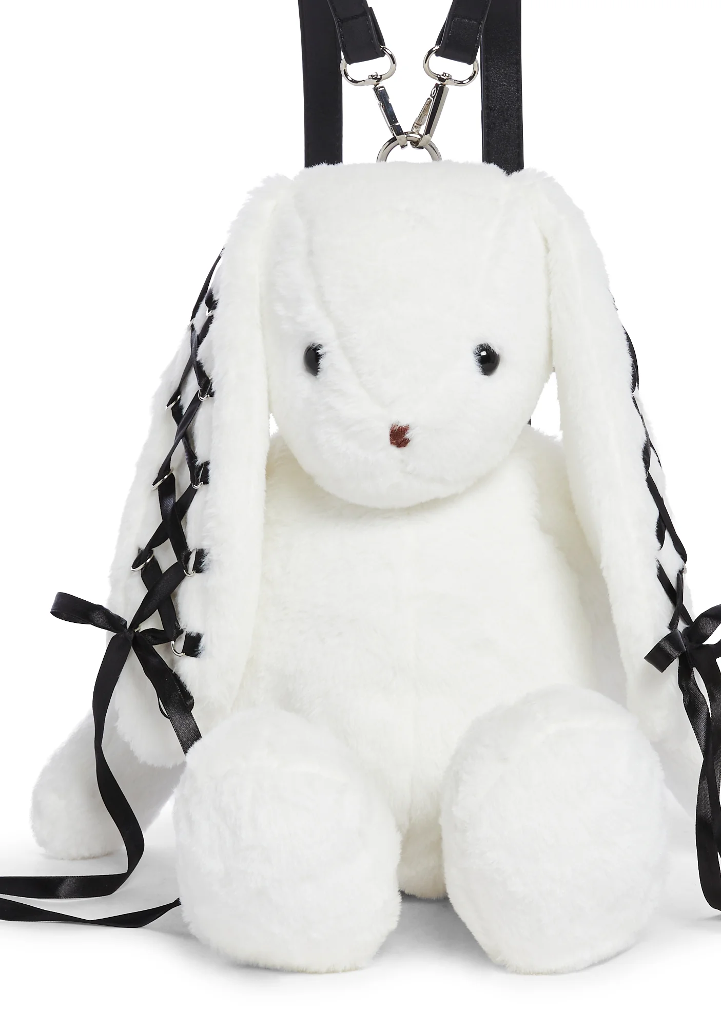 Cuddly Bunny Plush Backpack - White - Image 4