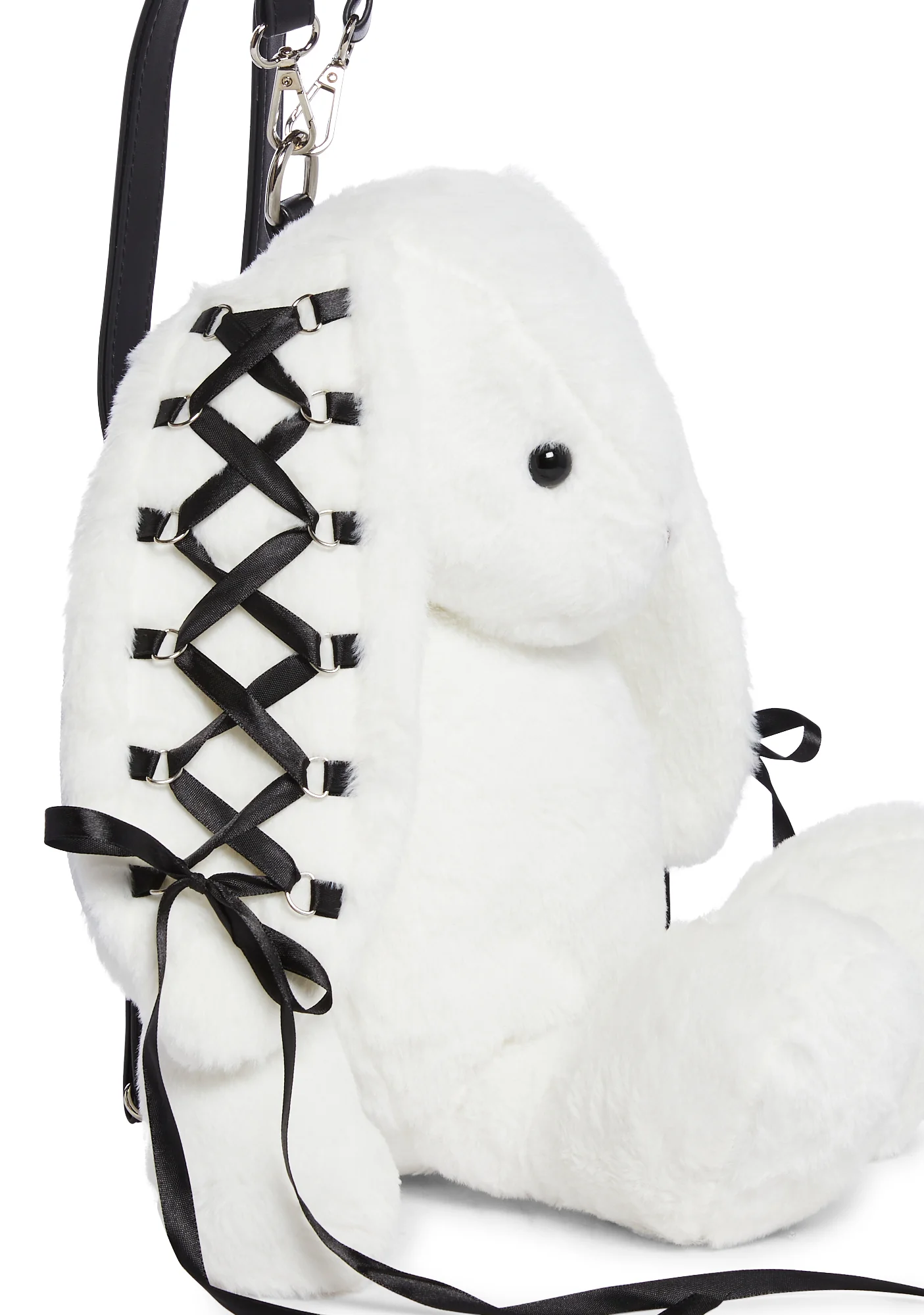 Cuddly Bunny Plush Backpack - White - Image 5