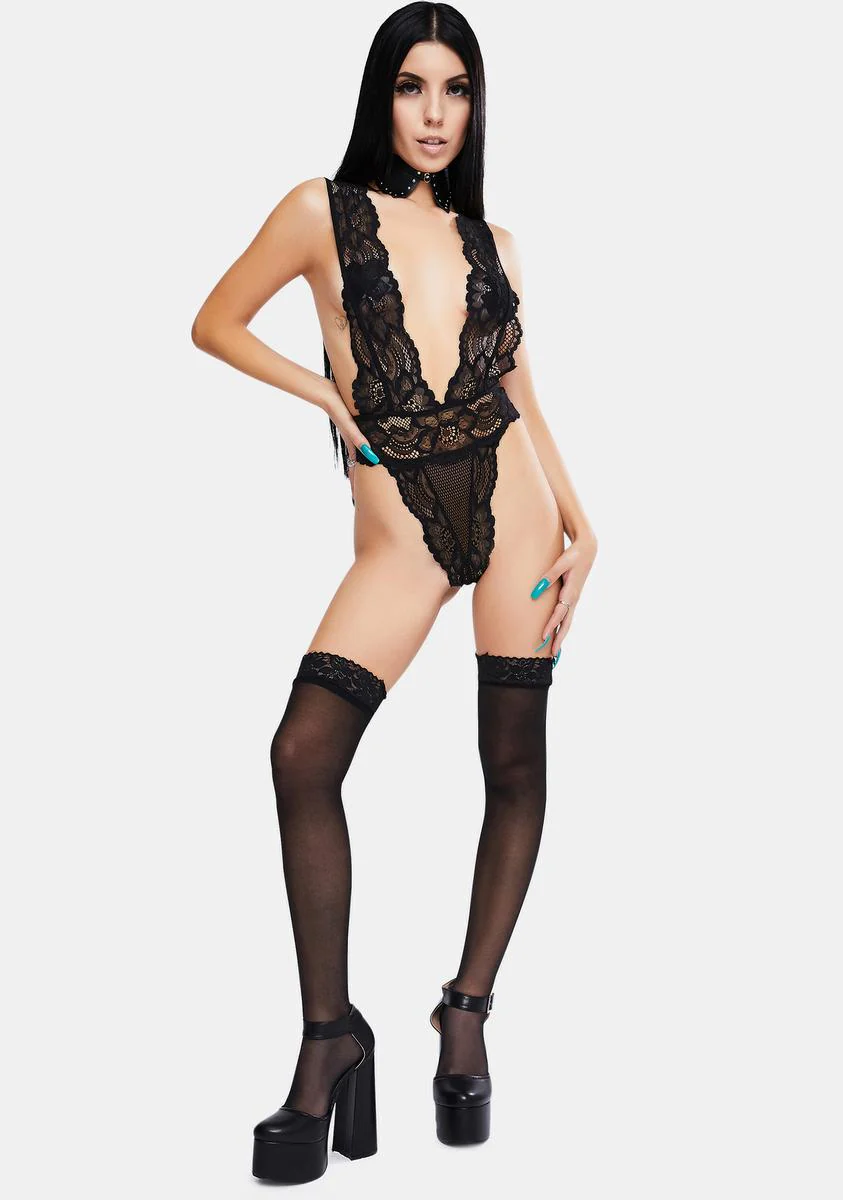 Cuffing Season Lace Plunge Neckline Teddy - Image 3