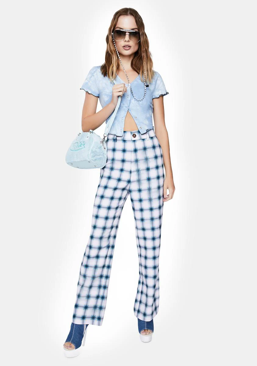 Culture Plaid High Waist Pants - Image 2