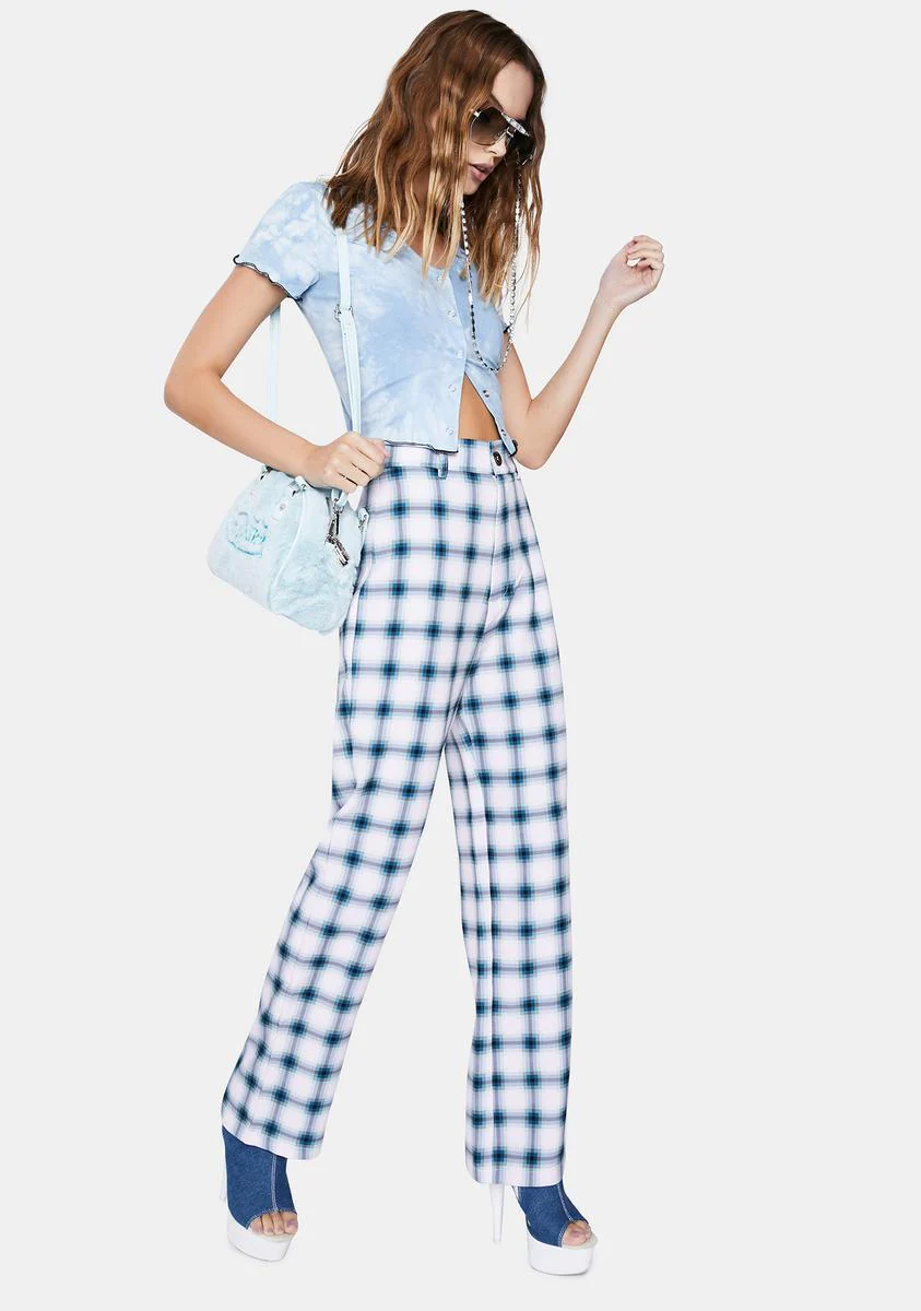 Culture Plaid High Waist Pants - Image 3