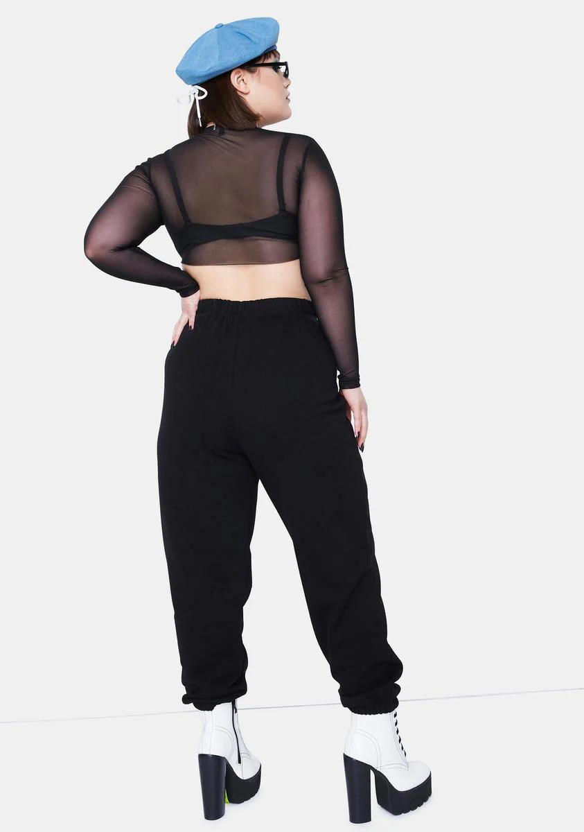 Plus Gray Butterfly Jogger Sweatpants - Image 4