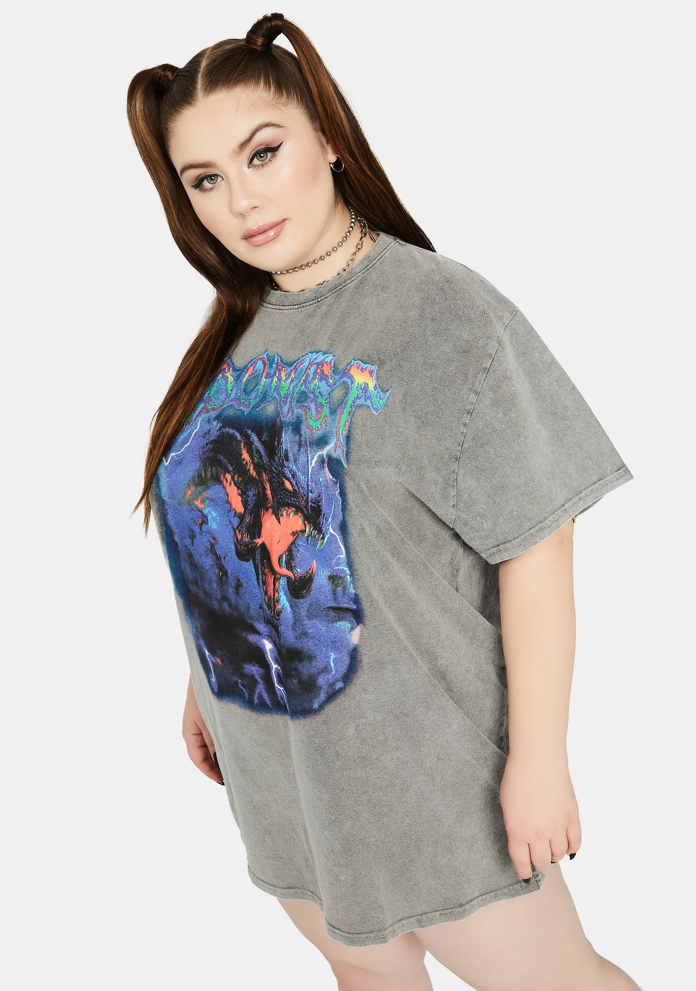Curve Hedonist Washed Oversized Tee - Image 2