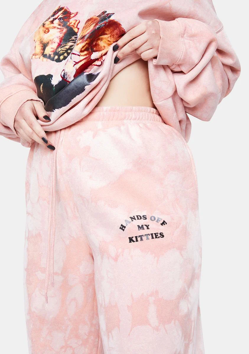 Plus Kitten Peach Tie Dye Joggers - Image 2