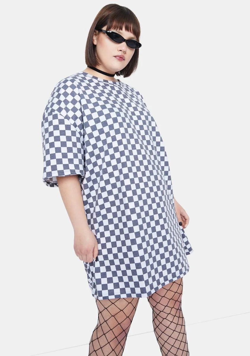 Plus White Checkerboard Tee - Image 2
