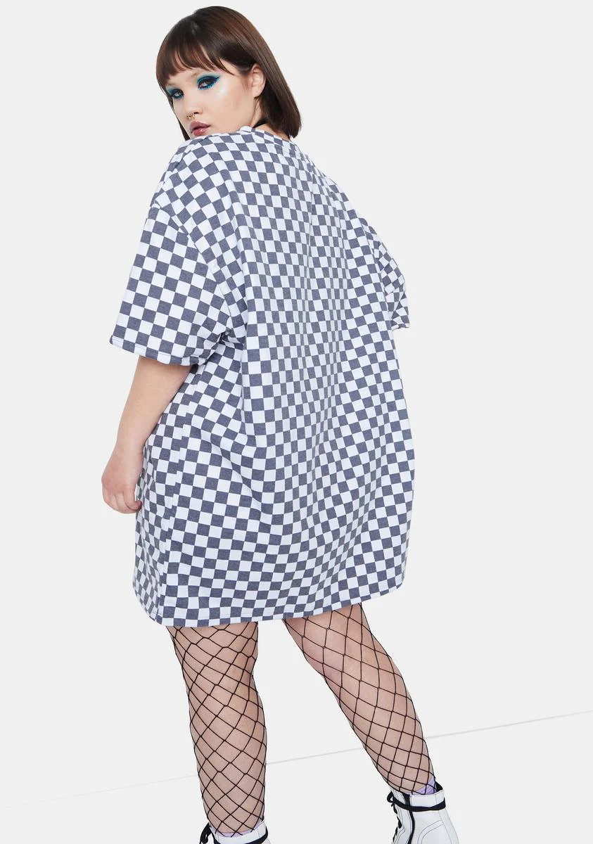 Plus White Checkerboard Tee - Image 4