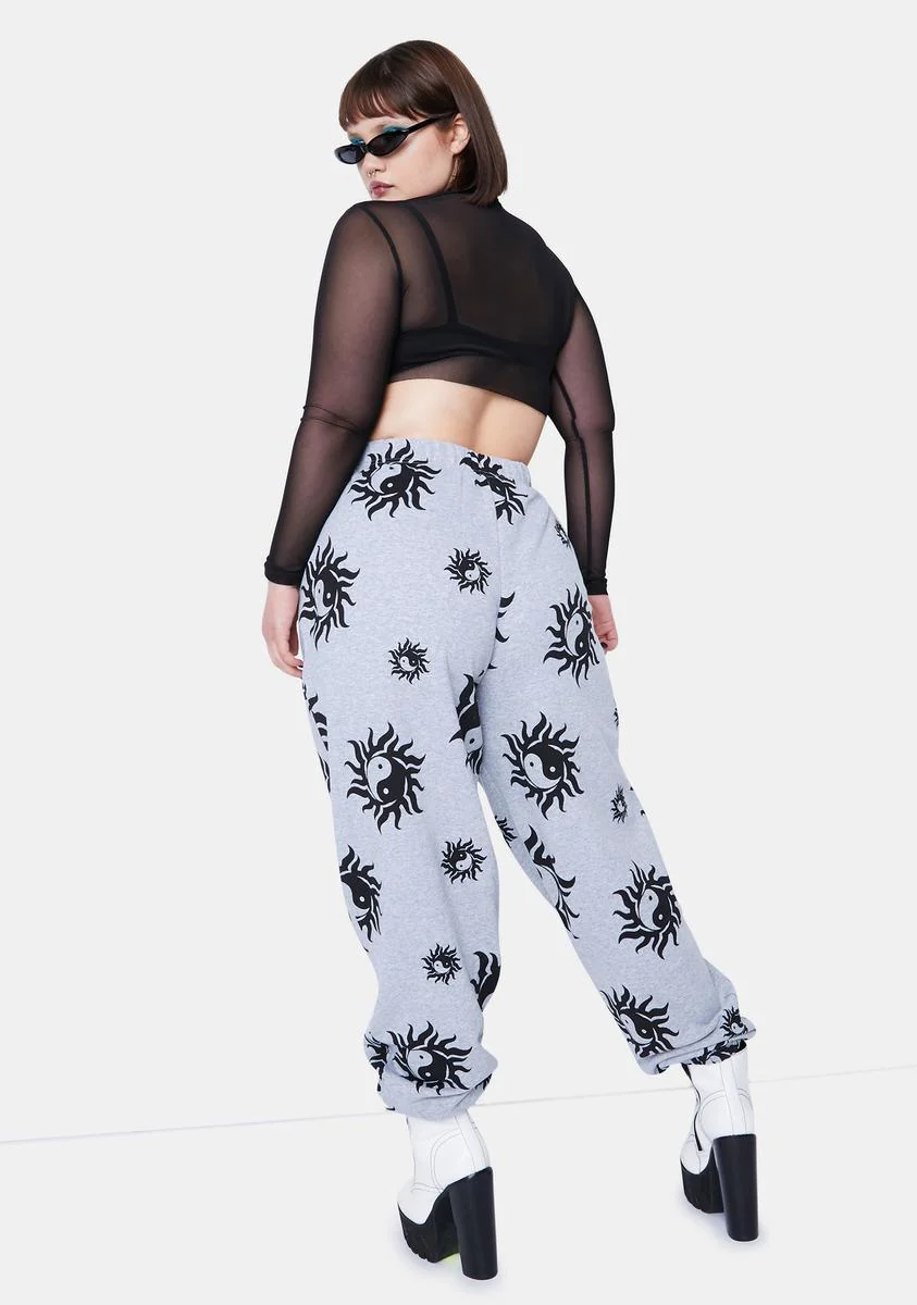 Plus Yin Yang Grey Marl Joggers - Image 4