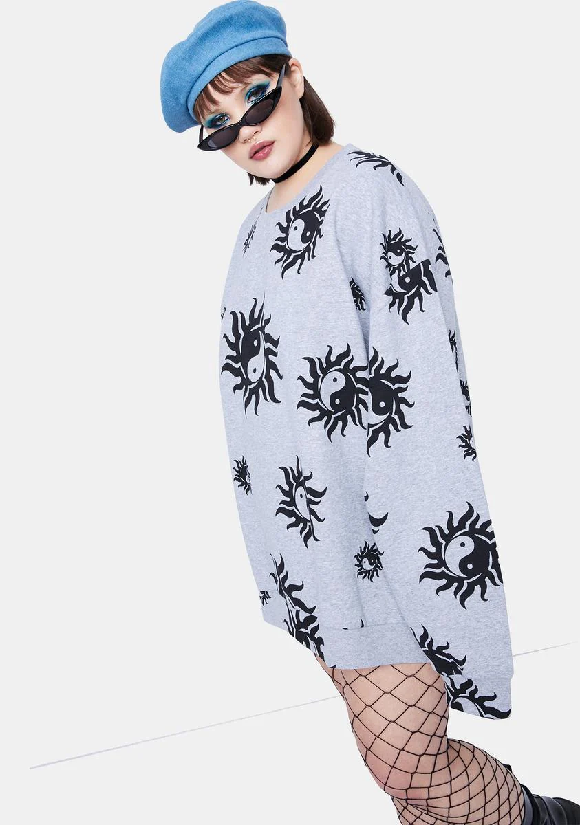 Plus Yin Yang Marl Crewneck Sweatshirt - Image 3