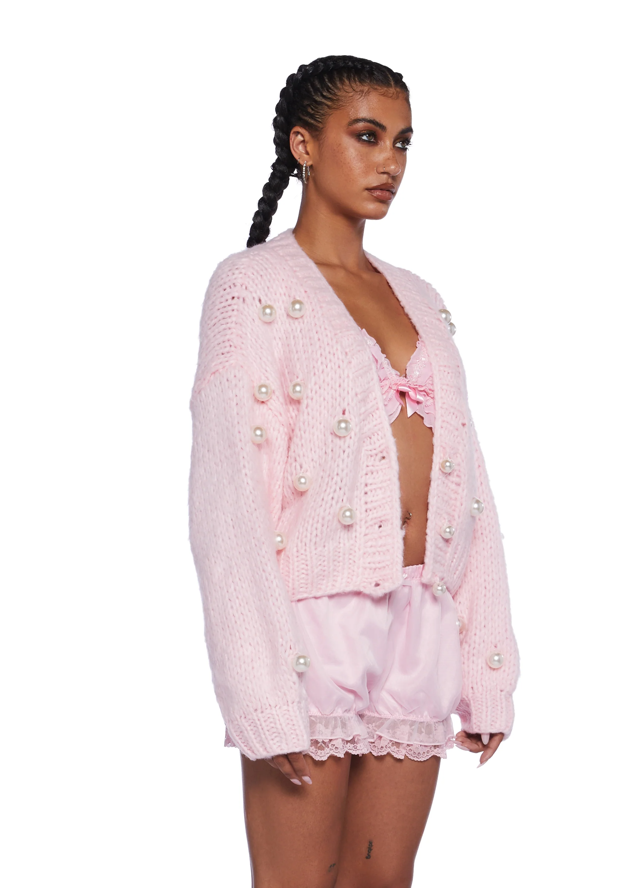 Cute And Demure Pearl Cardigan - Image 3