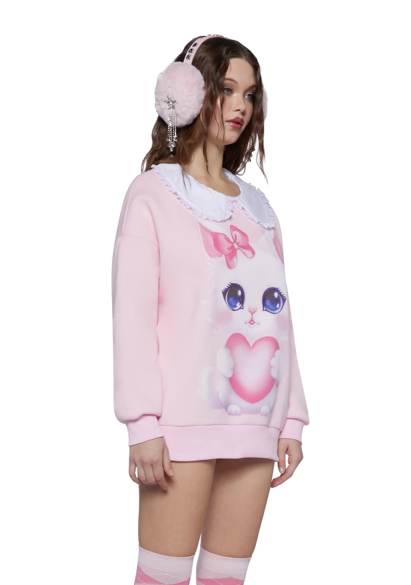 Cute As A Button Collared Sweatshirt - Image 3