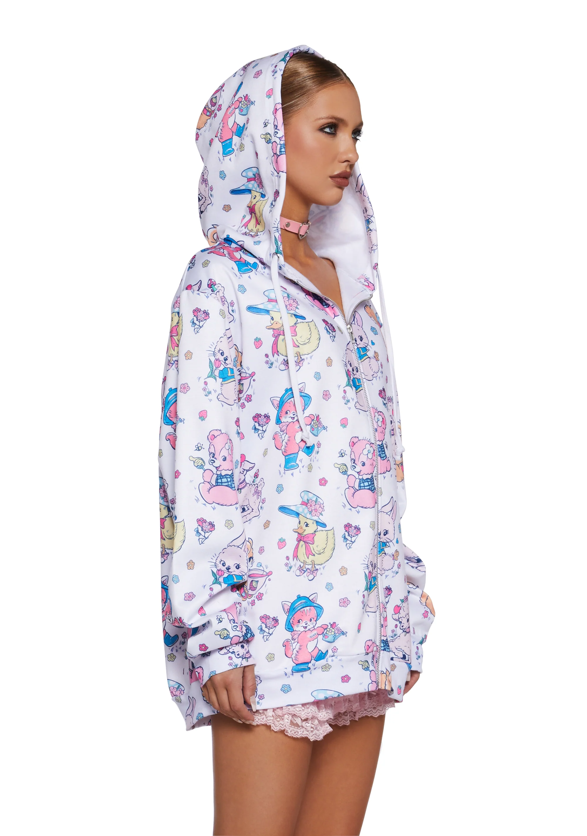 Cute Critters Hoodie - White - Image 3