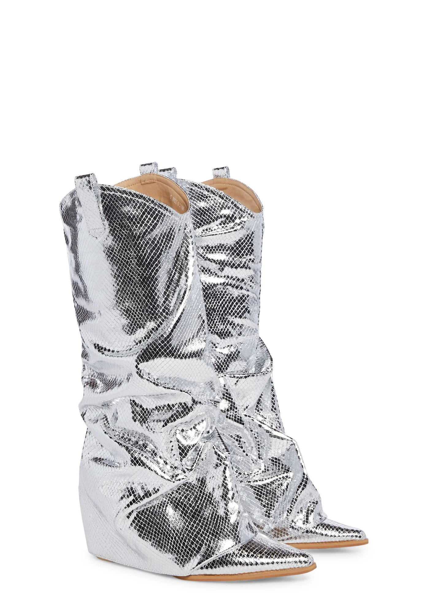Cyrus Wedge Boots - Silver - Image 3