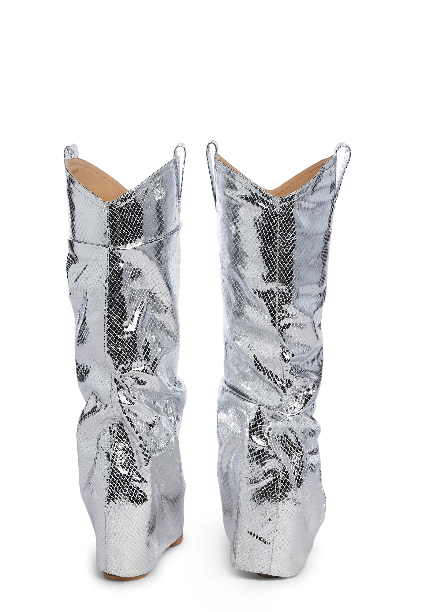 Cyrus Wedge Boots - Silver - Image 4