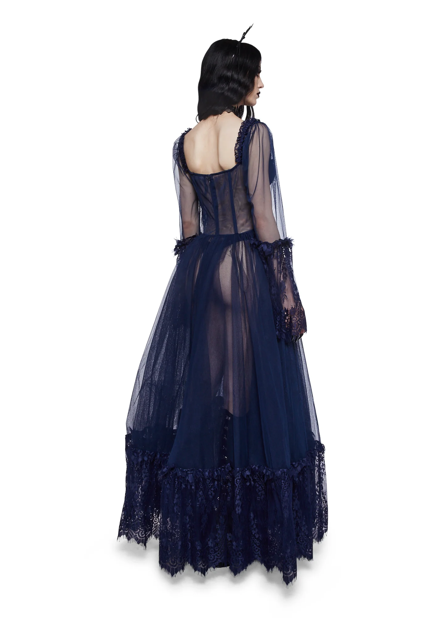 Dance With Death Maxi Dress - Navy - Image 4