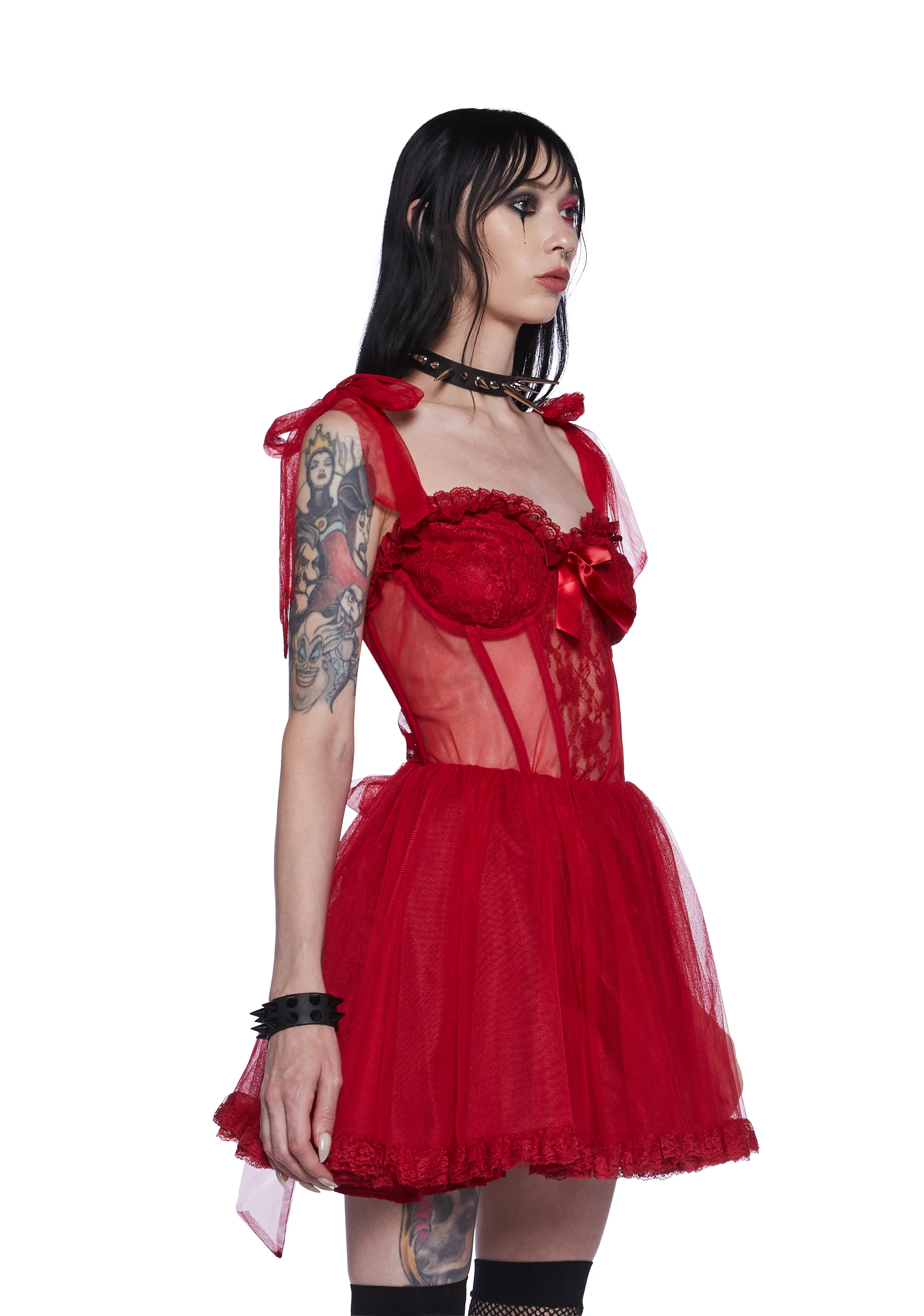 Dance With Death Mini Dress - Red - Image 3