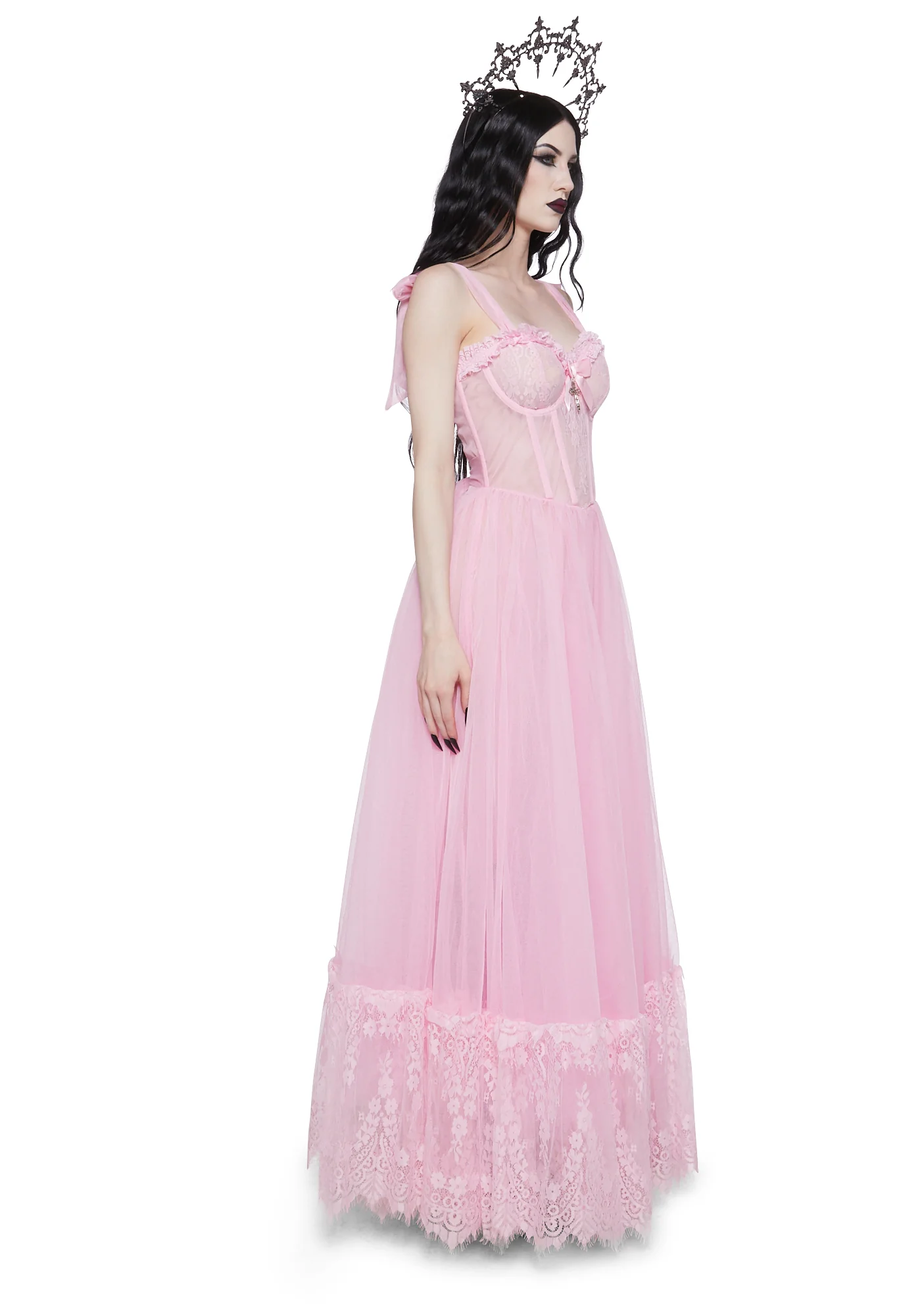 Dance With Death Sleeveless Maxi Dress - Pink - Image 3