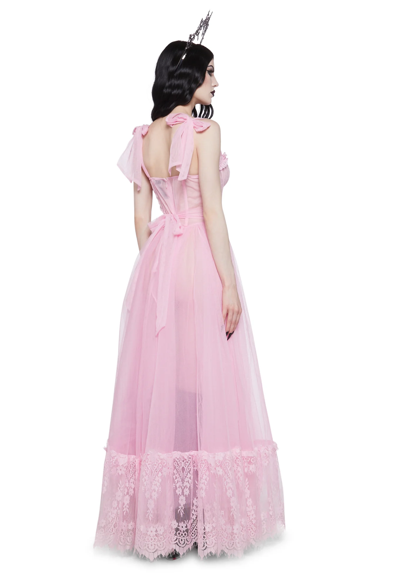 Dance With Death Sleeveless Maxi Dress - Pink - Image 4