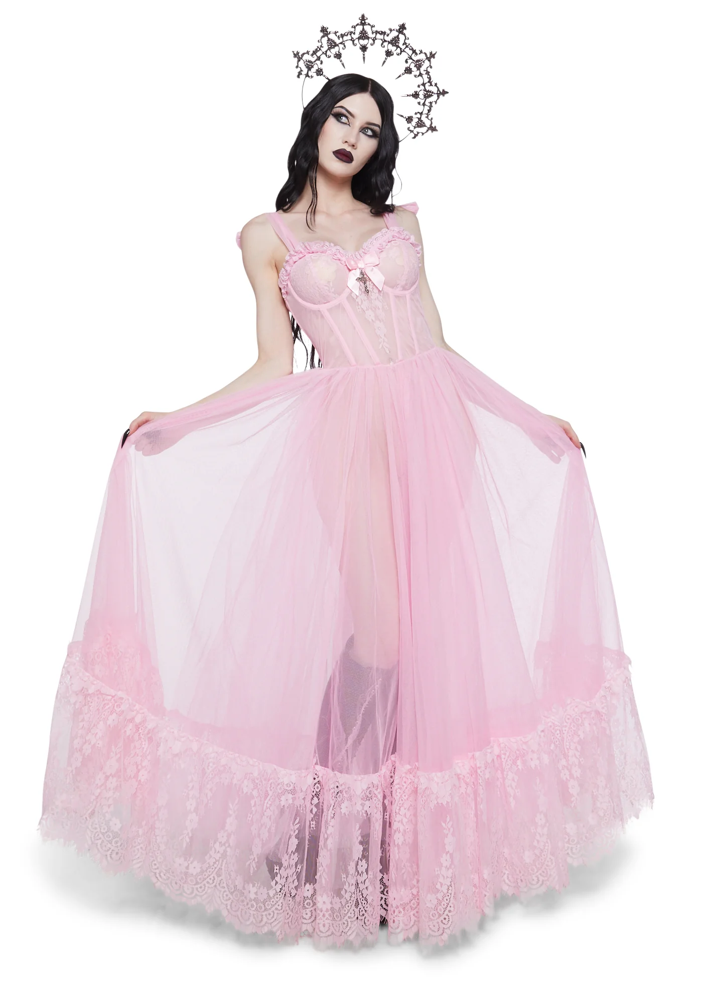 Dance With Death Sleeveless Maxi Dress - Pink - Image 5