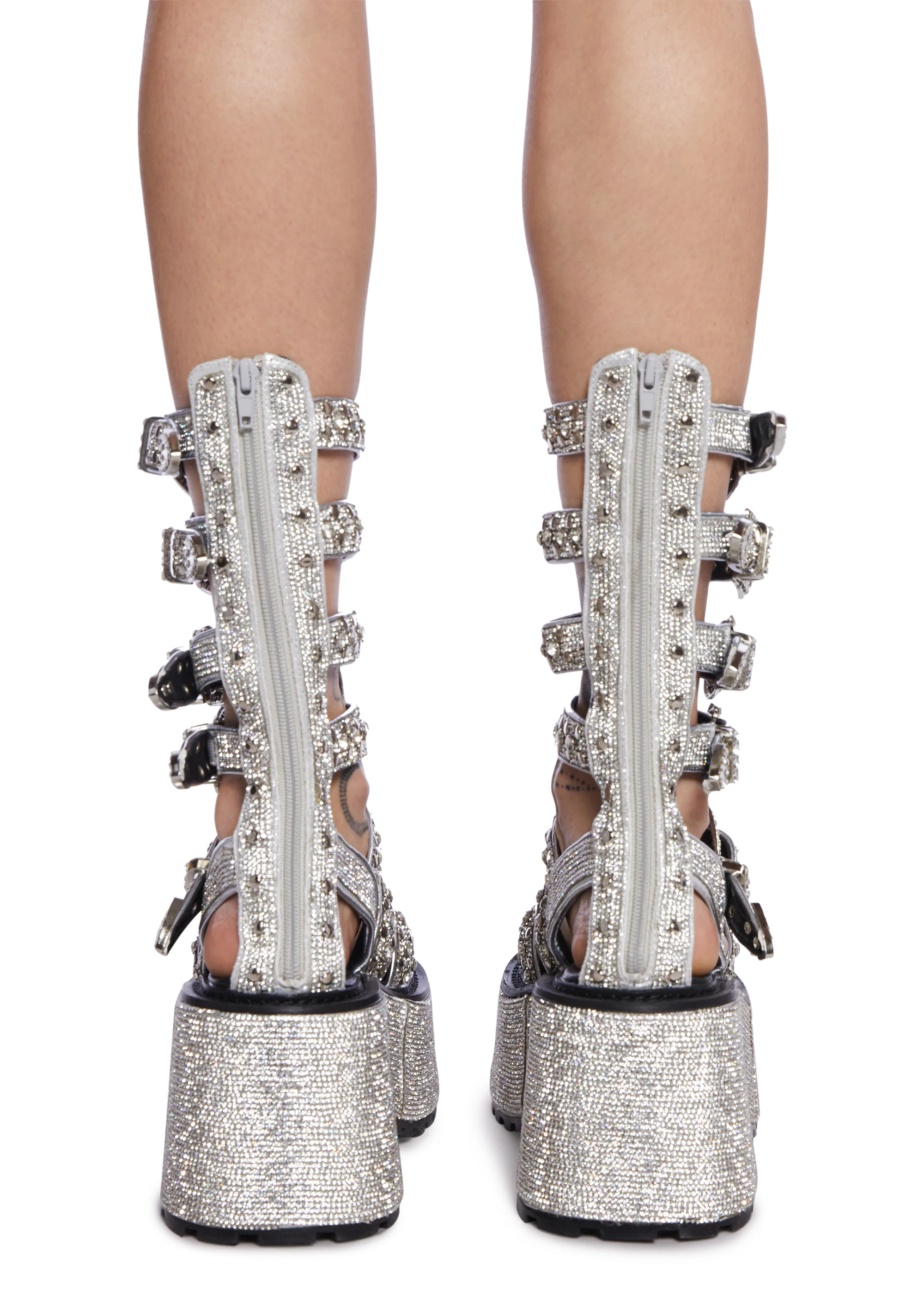 Dancing Rhythm Gladiator Sandals - Silver - Image 4
