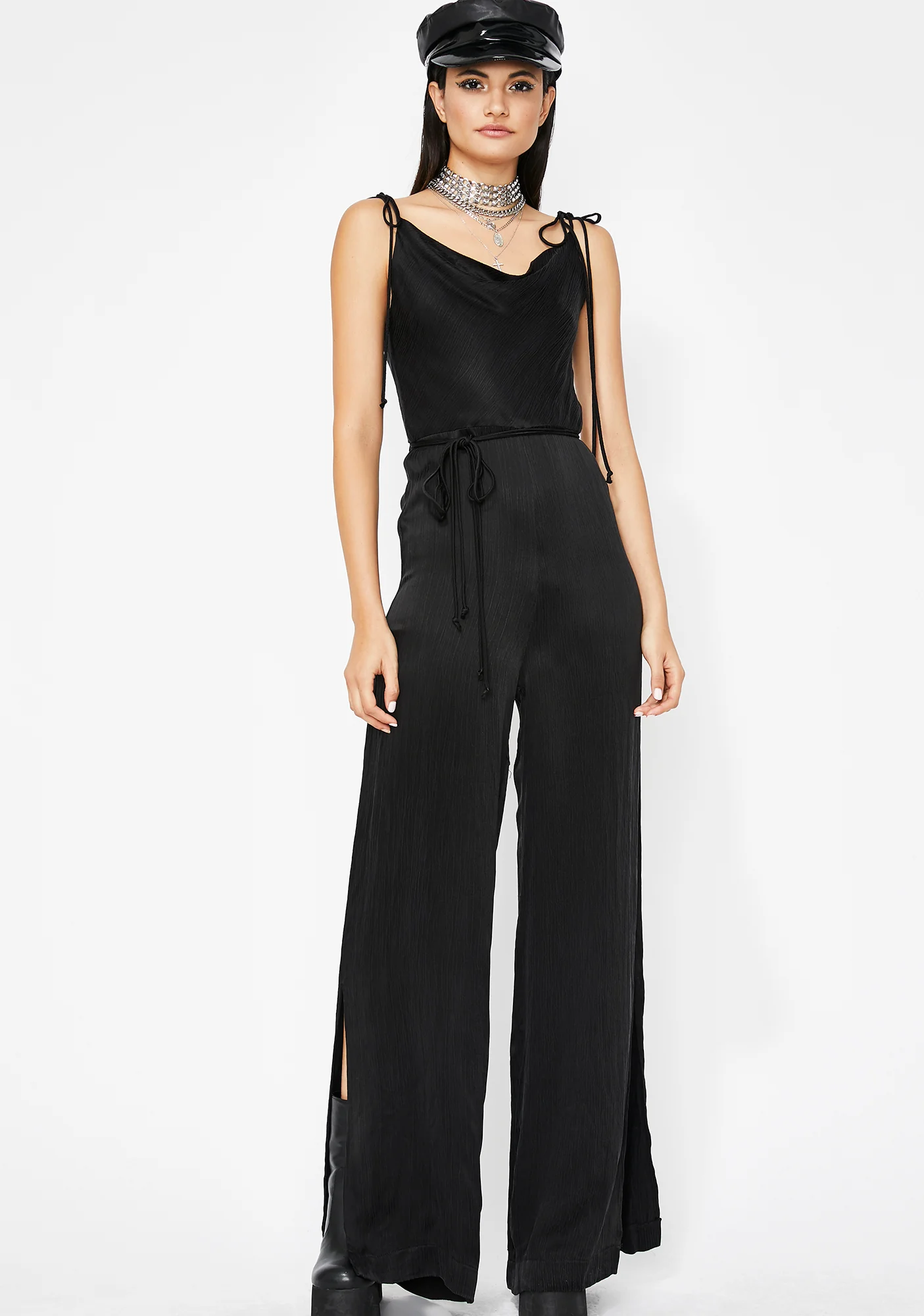 Dare To Flare Satin Jumpsuit - Image 3