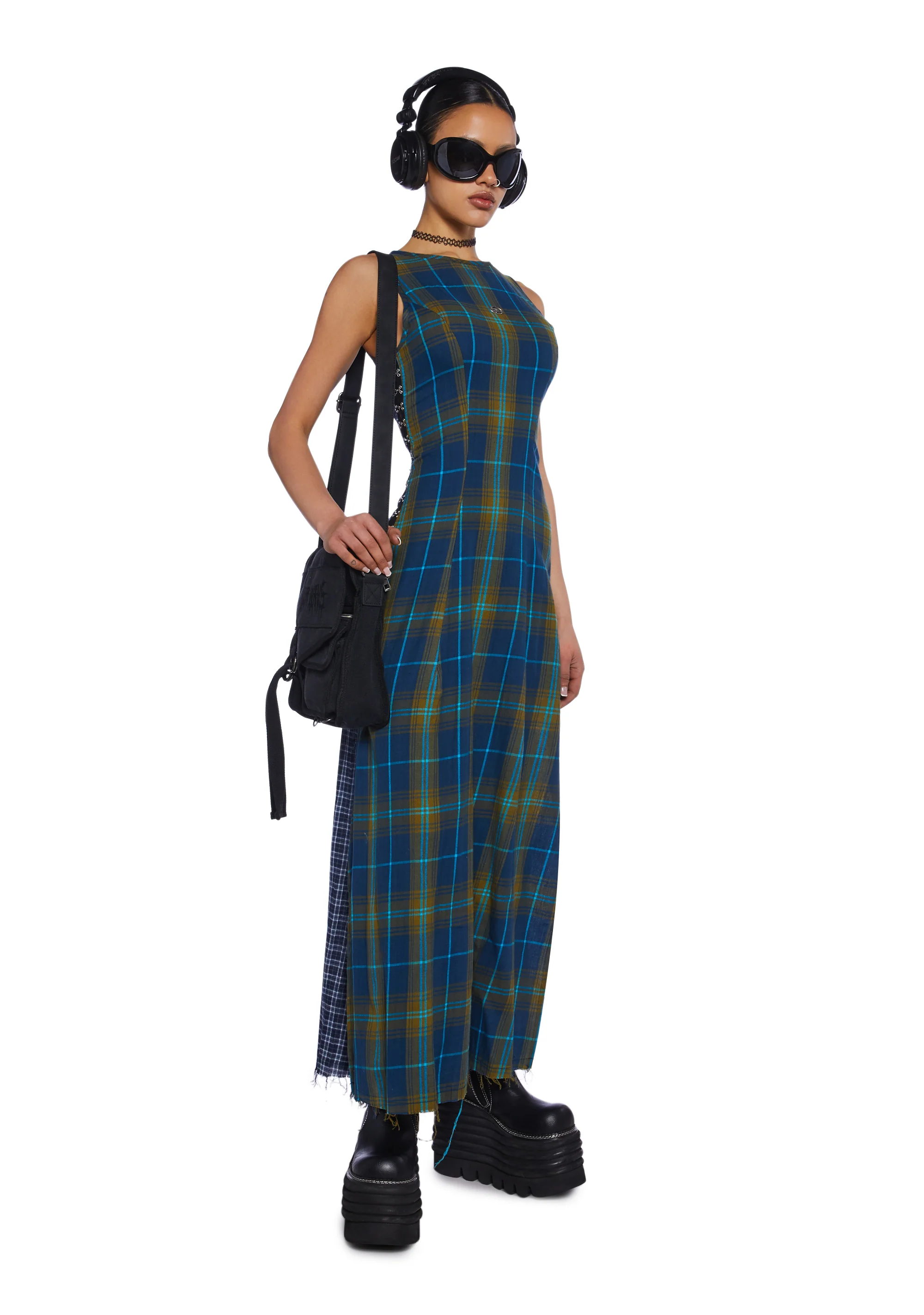 Daria Checked Maxi Dress - Image 2