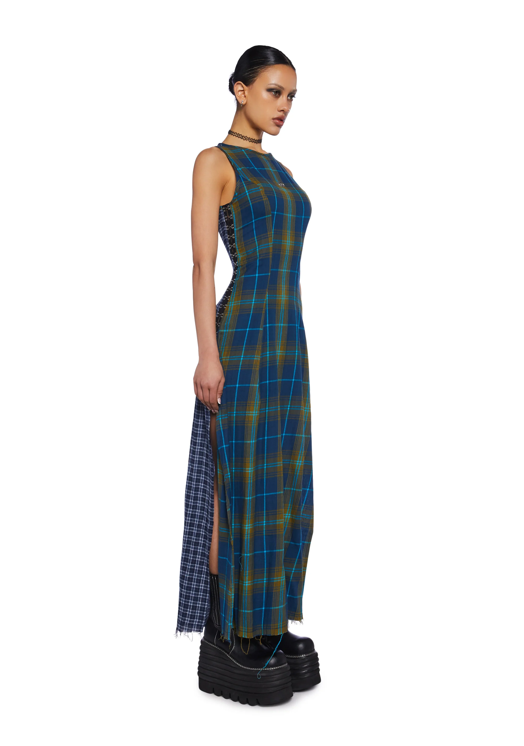 Daria Checked Maxi Dress - Image 5