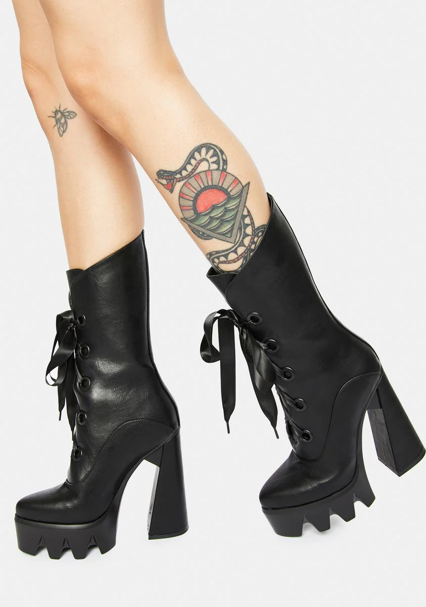 Dark Angel Platform Ankle Boots - Image 3