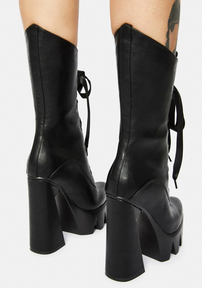 Dark Angel Platform Ankle Boots - Image 4
