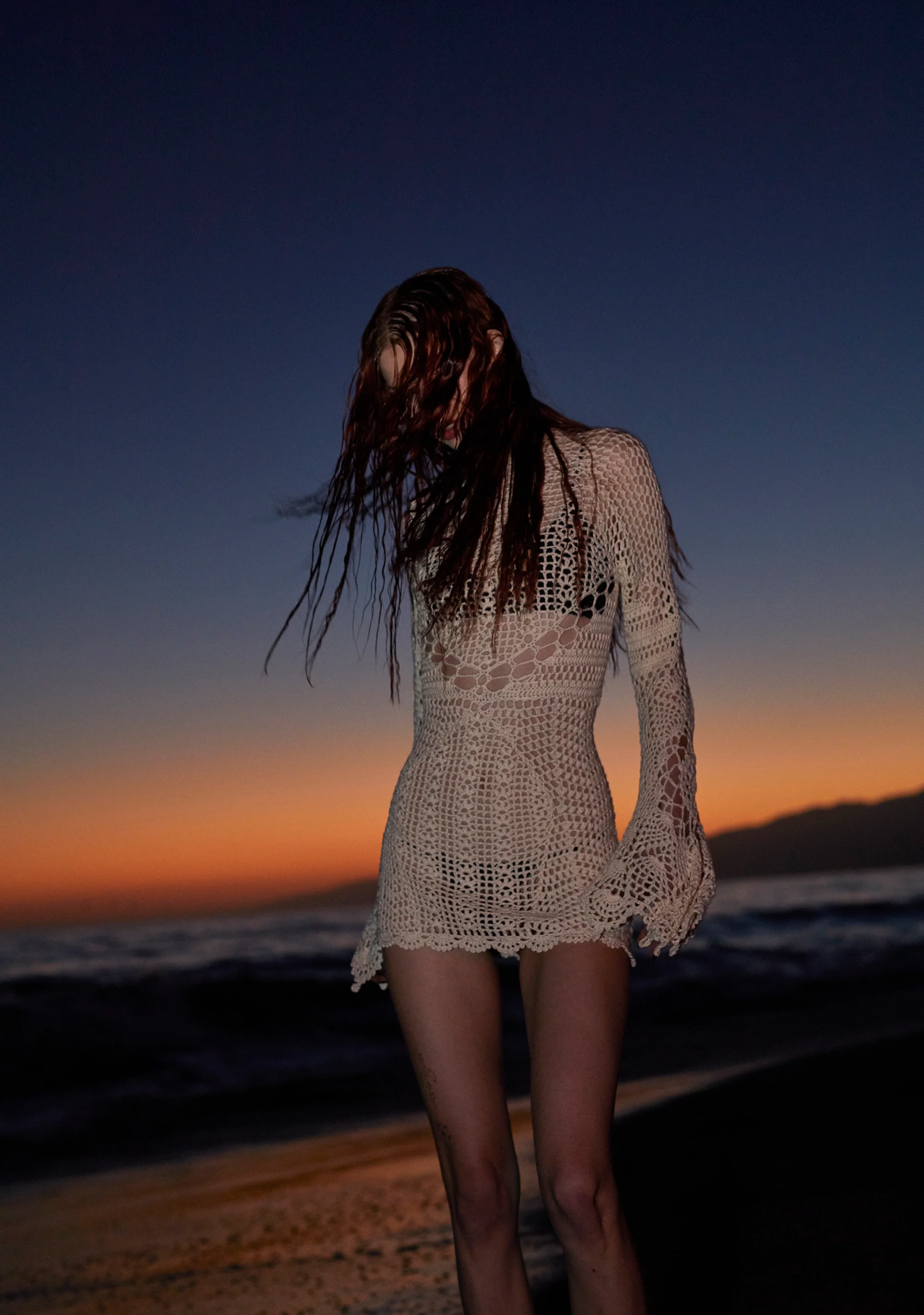 Dark Destiny Crochet Mini Dress - White - Image 7