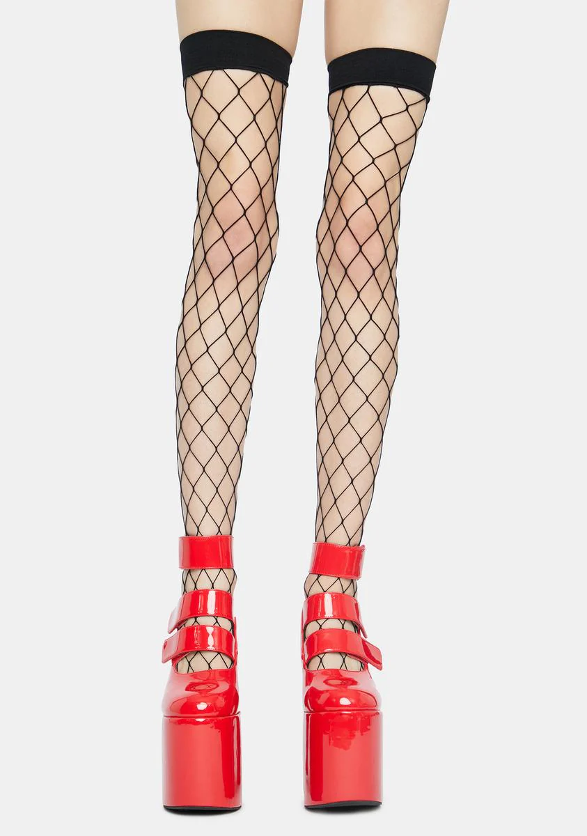 Dark Doomsday Net Thigh Highs - Image 2