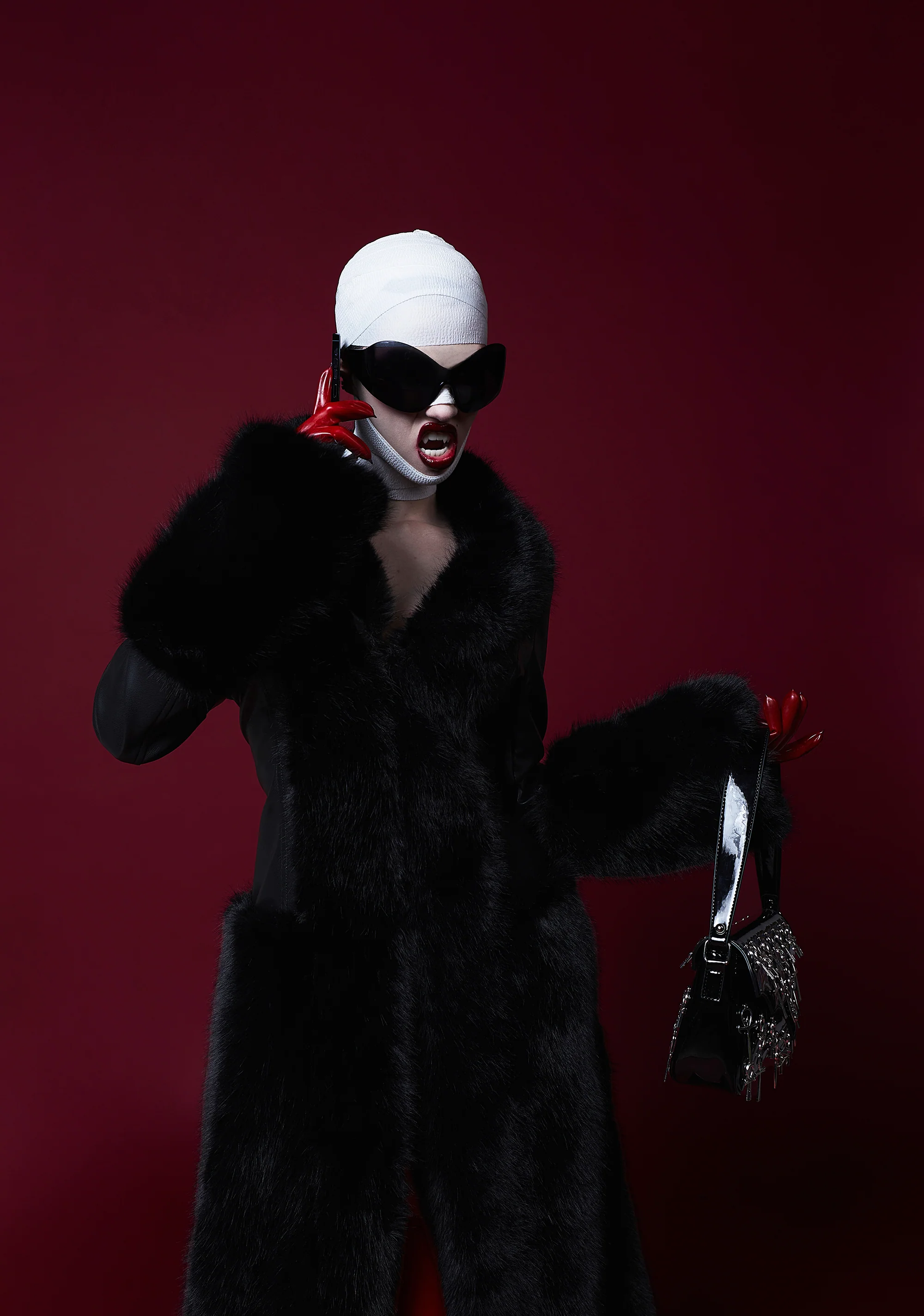 Dark Gift Faux Fur Coat - Image 7