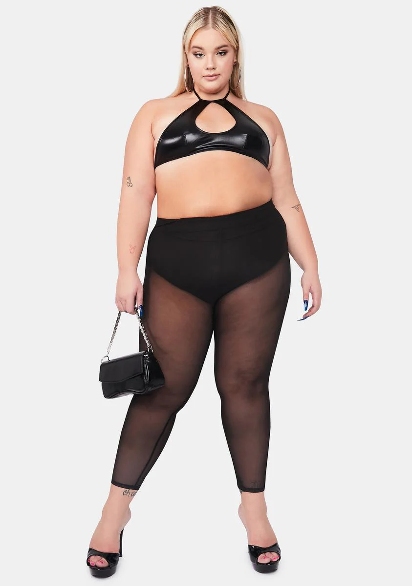 Dark I'm Pure Naughtiness Sheer Leggings - Image 2
