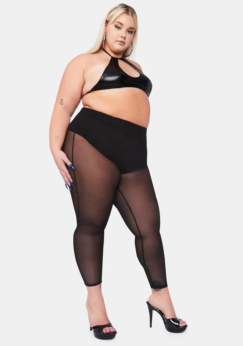 Dark I'm Pure Naughtiness Sheer Leggings - Image 3