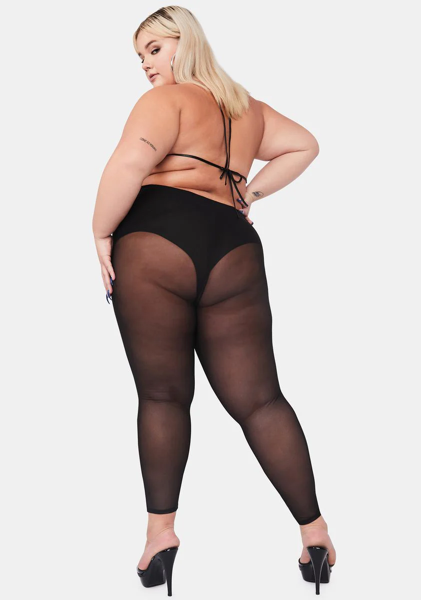 Dark I'm Pure Naughtiness Sheer Leggings - Image 4