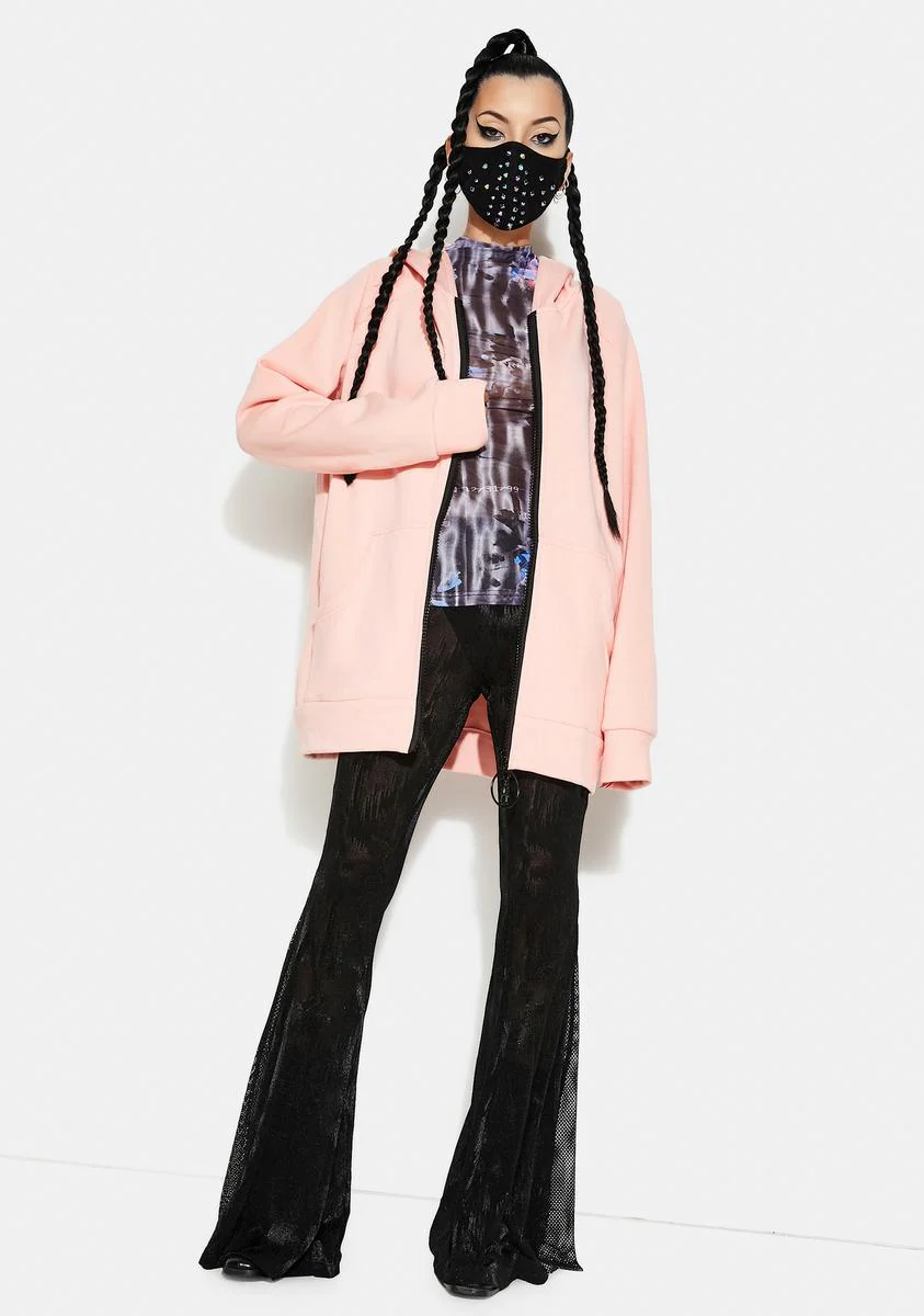 Dark Rabbit Print Coat With Rabbit Ear Hood - Image 3