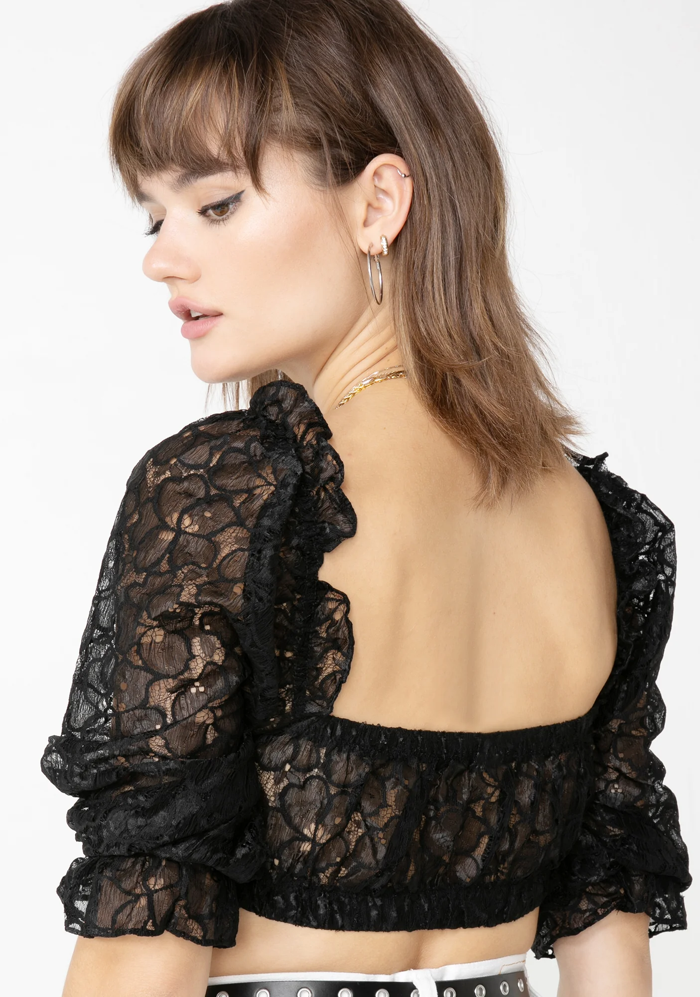 Dark Straight Outta Heaven Sheer Crop - Image 4