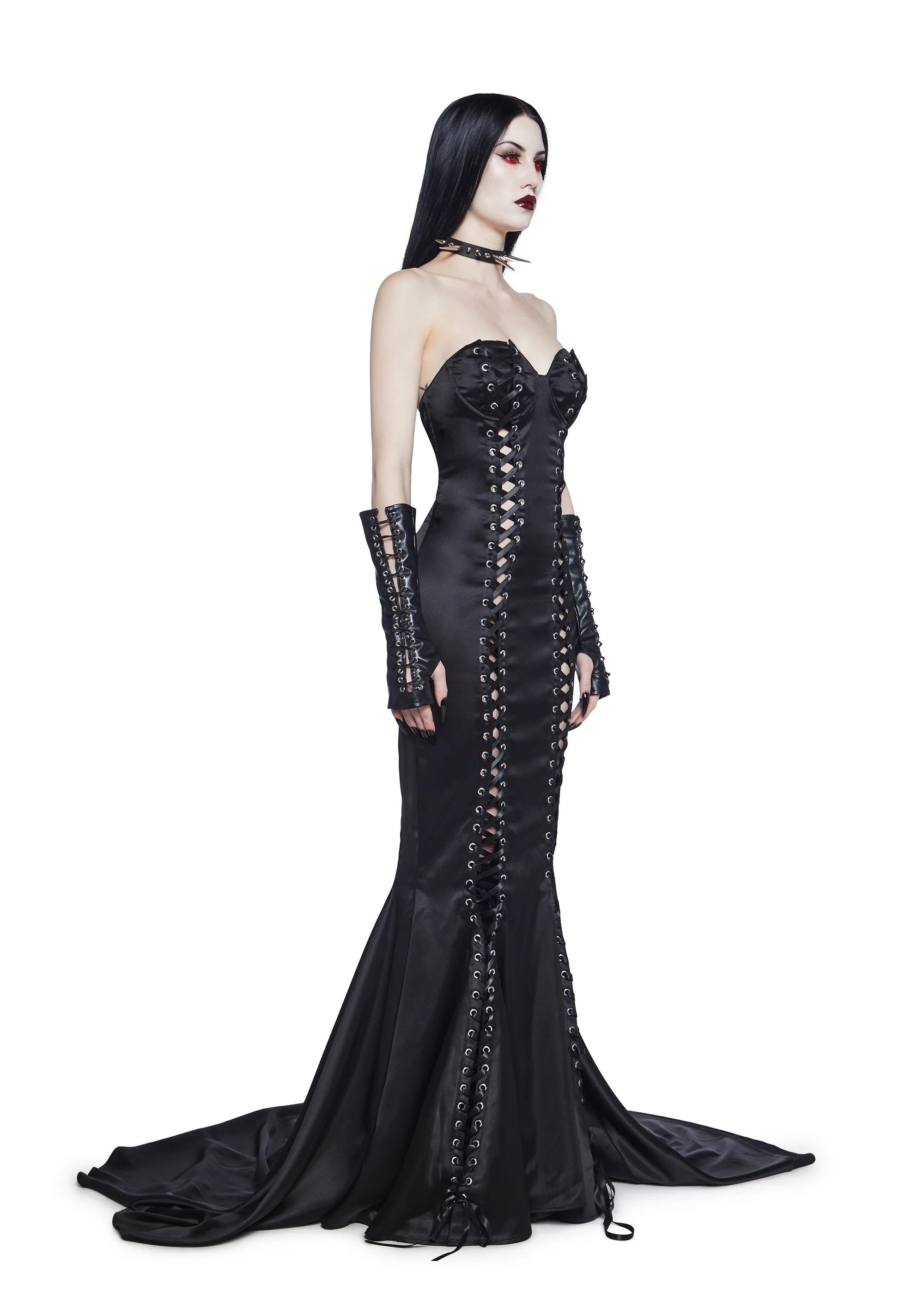 Darkest Dance Satin Maxi Dress - Image 3