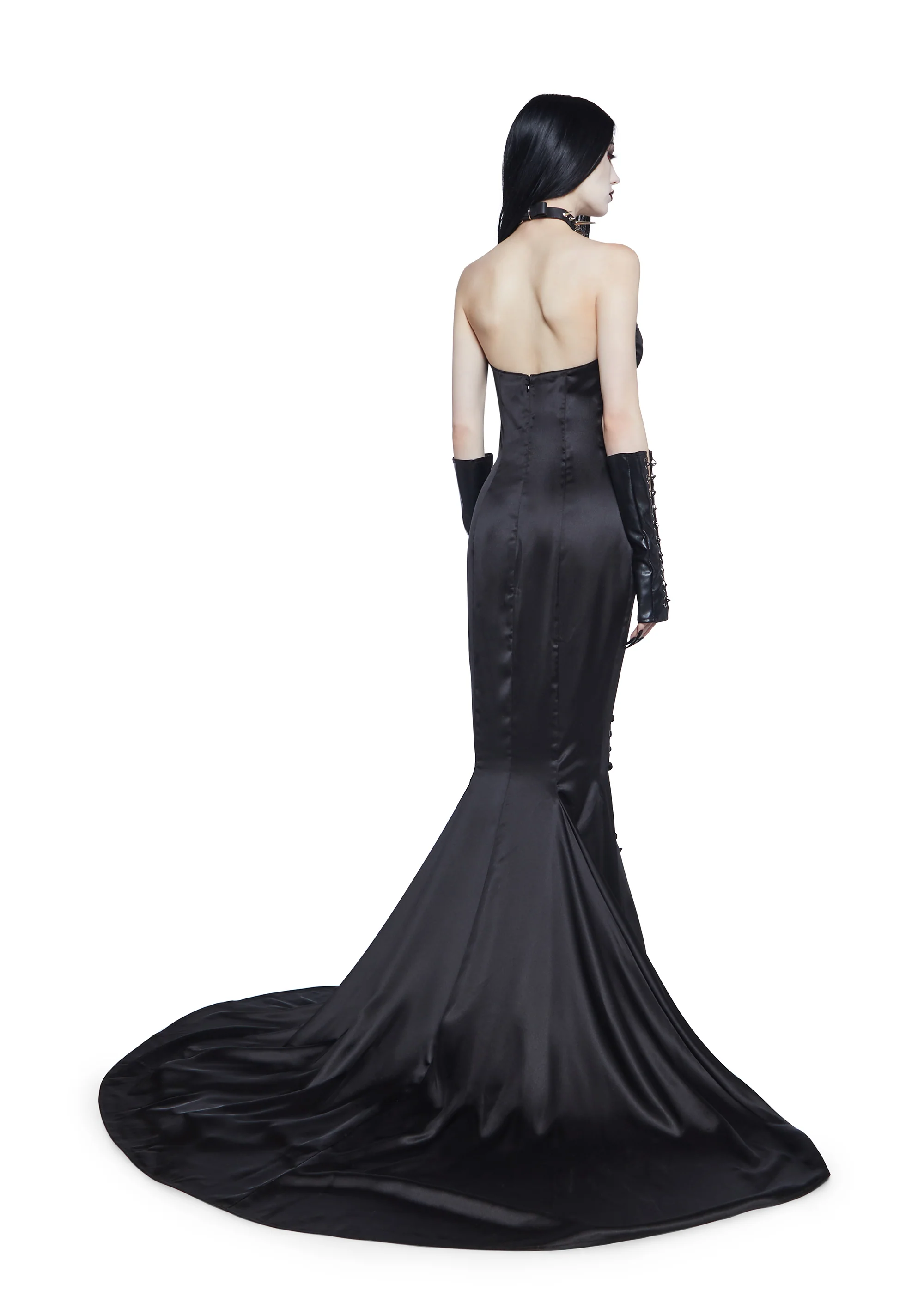 Darkest Dance Satin Maxi Dress - Image 4