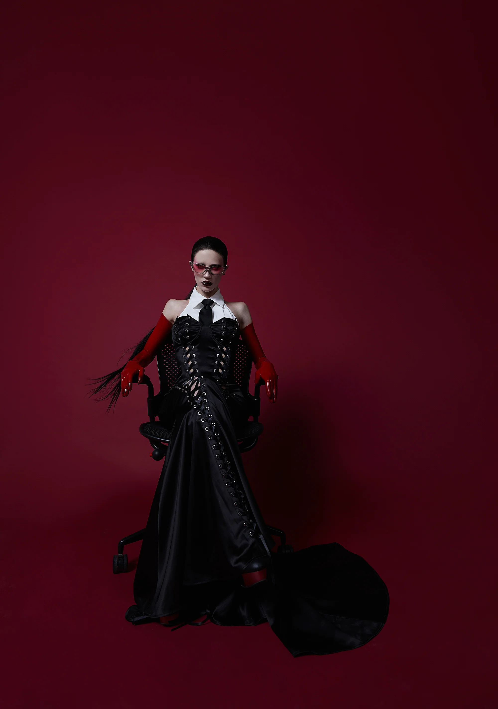 Darkest Dance Satin Maxi Dress - Image 6