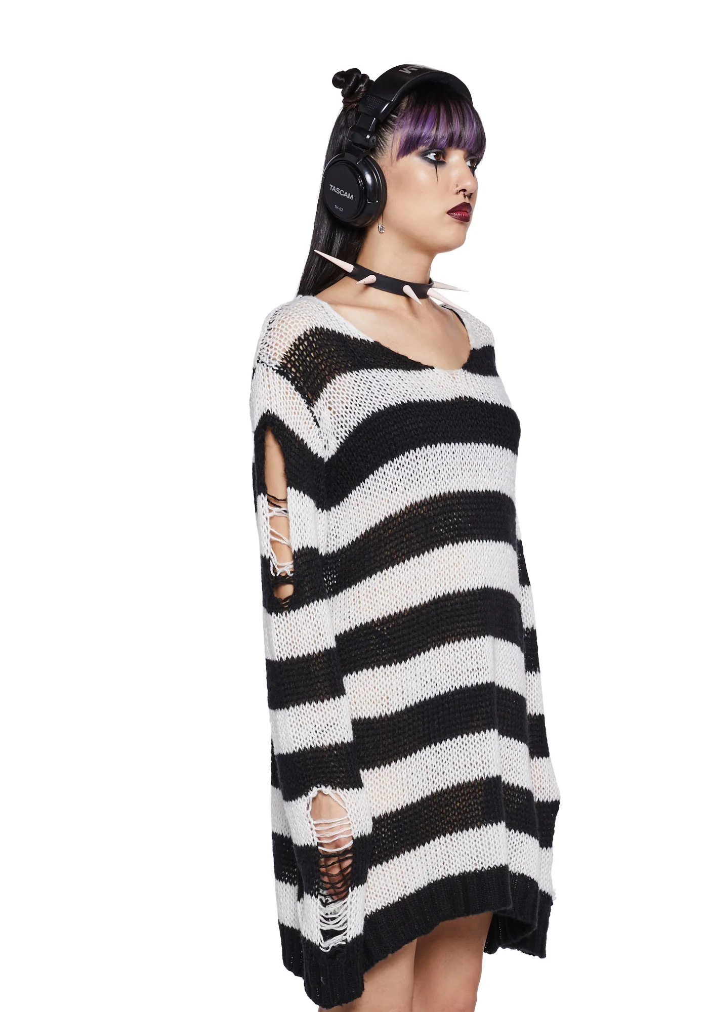Darling Of Darkness Striped Sweater - Image 3
