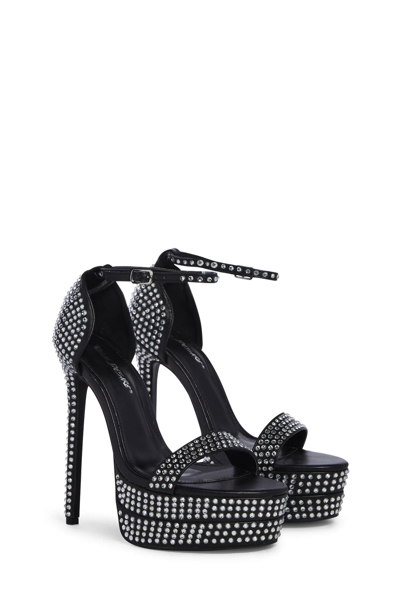 Date Me Platform Heels - Black - Image 3