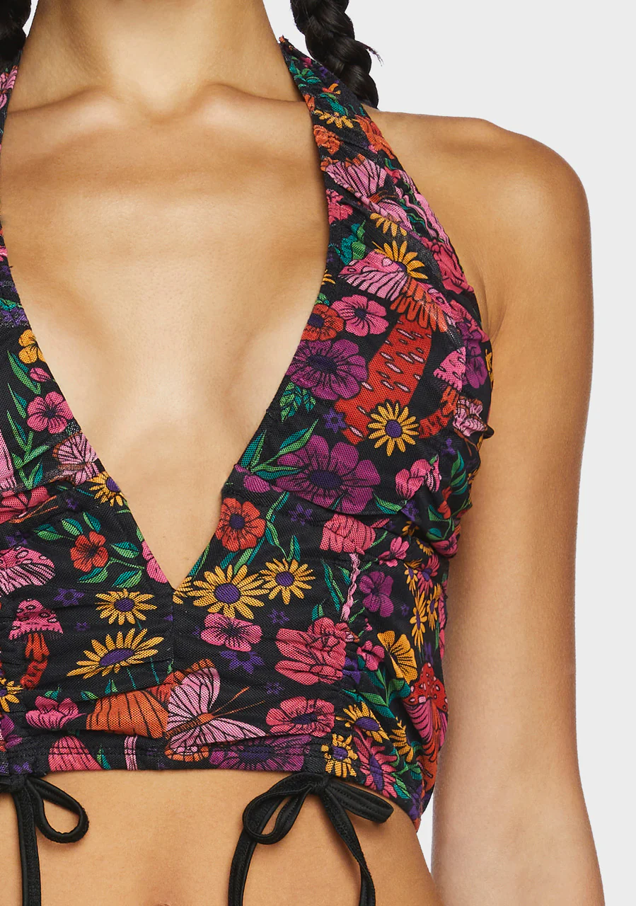 Daydreamer Floral Halter Top - Multi - Image 5