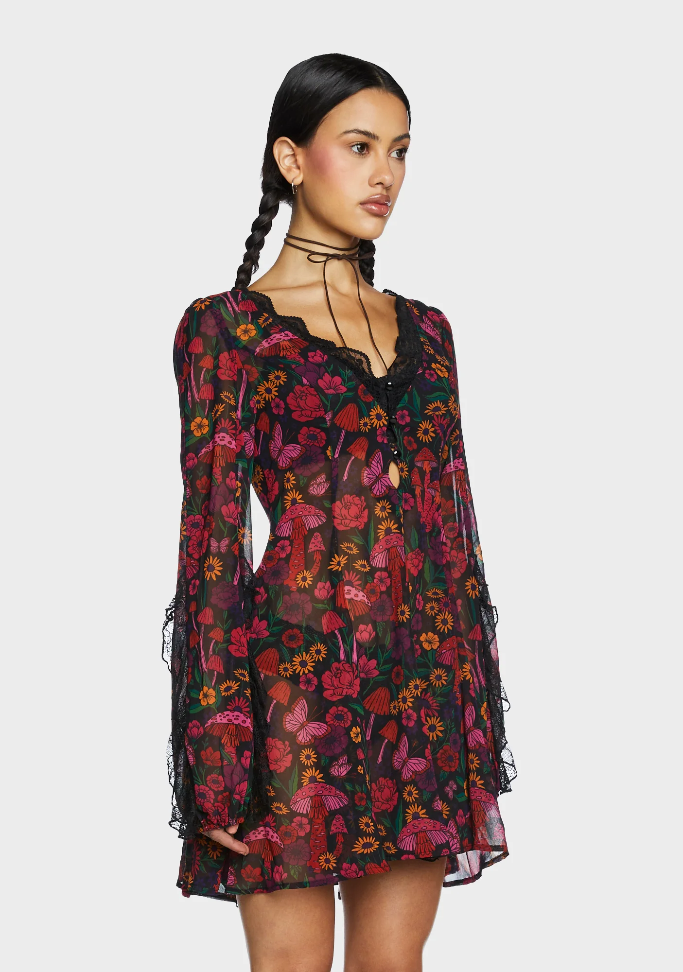 Daydreamer Floral Mini Dress - Multi - Image 3