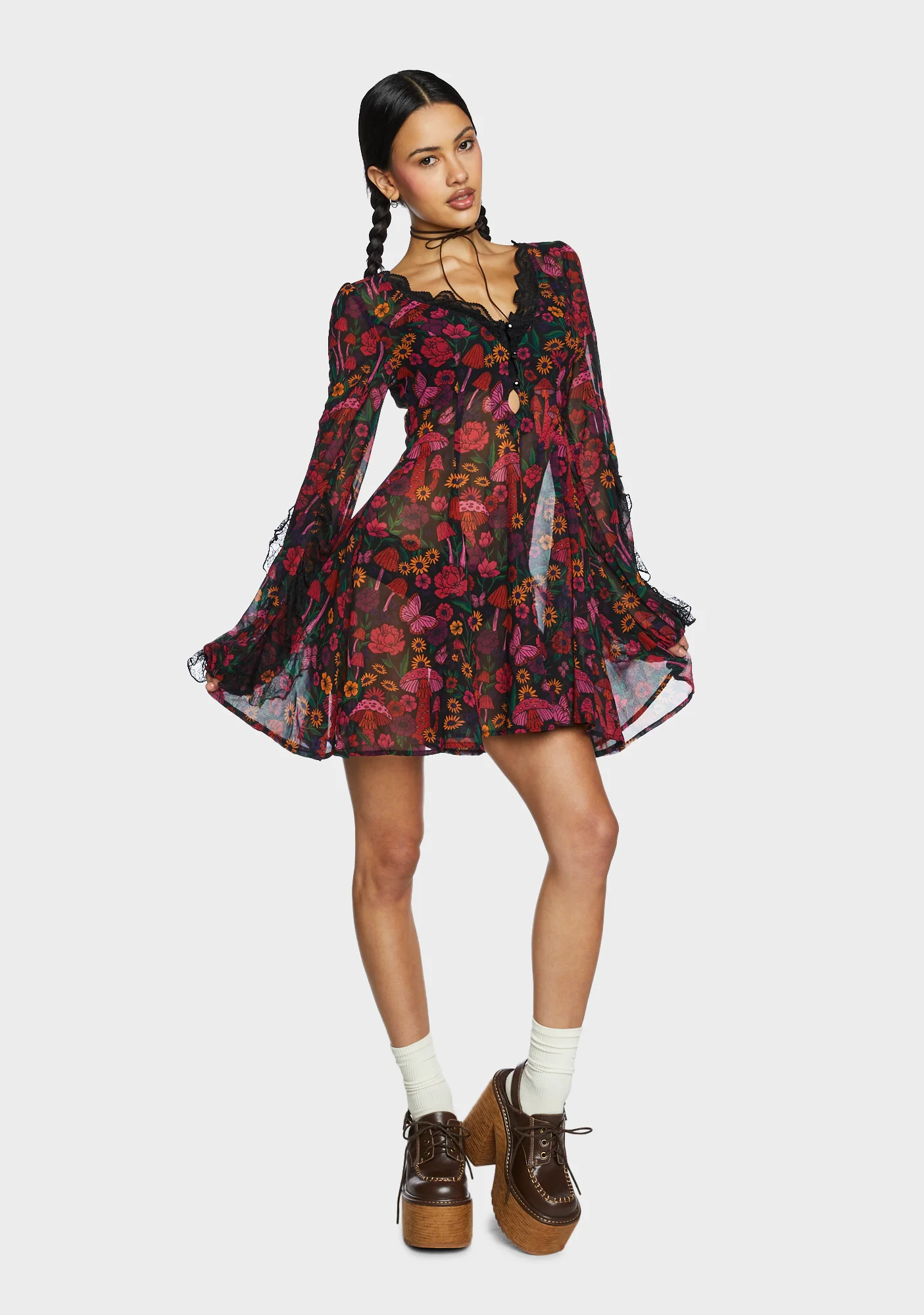 Daydreamer Floral Mini Dress - Multi - Image 6